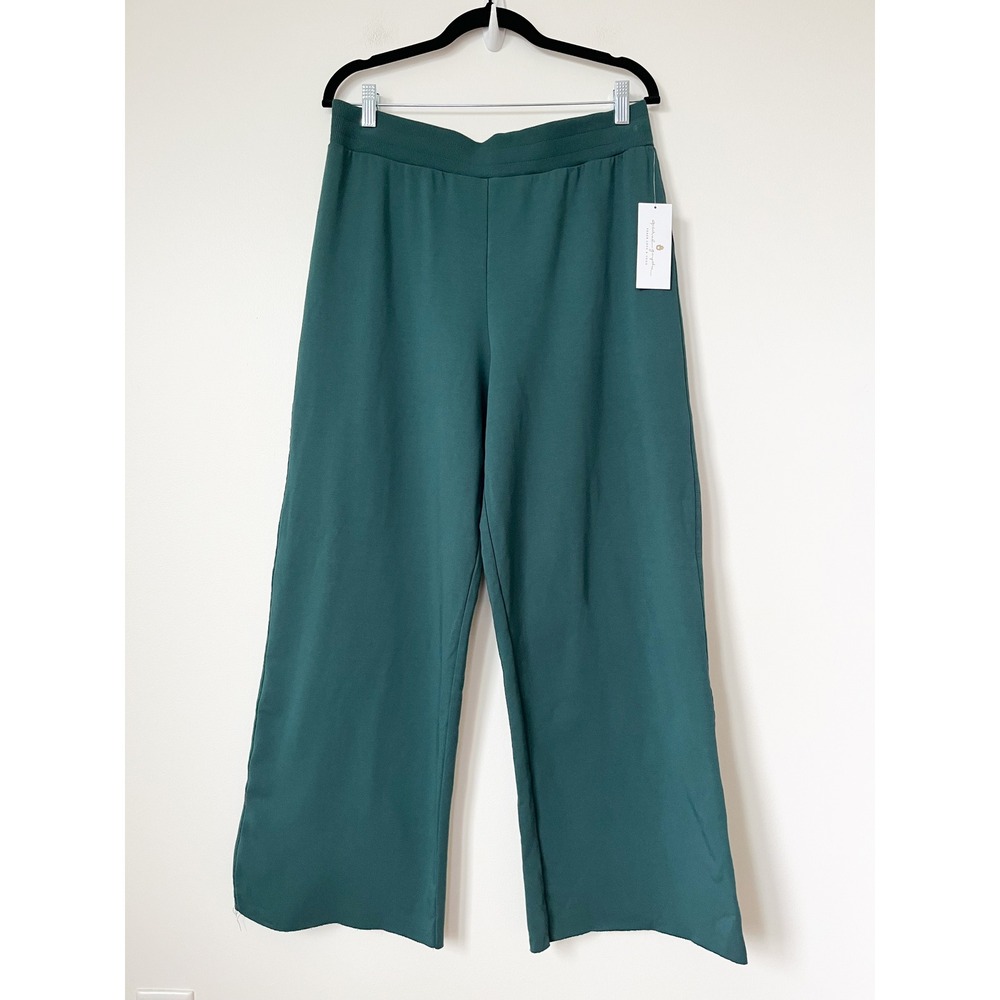 NEW Spiritual Gangster High Waist Wide Leg Sweatpants Womens Large Foliage Green